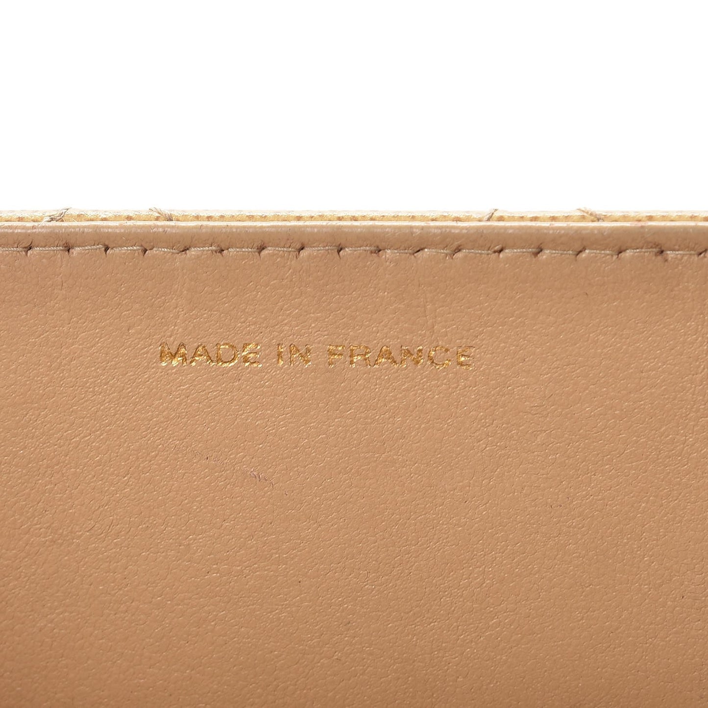 Caviar Stitched Jumbo Single Flap Beige