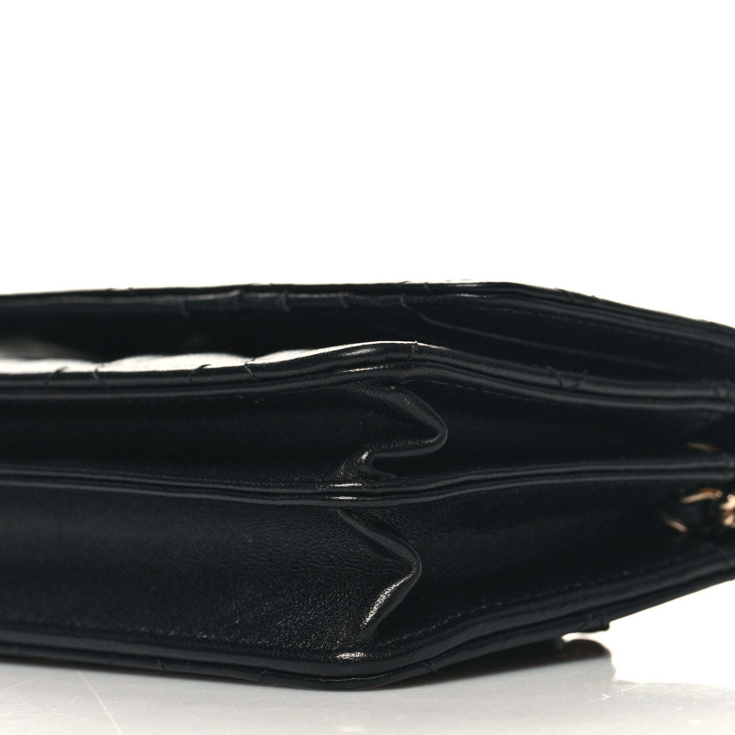 Chanel Lambskin Quilted Mini Camellia Bow Wallet On Chain WOC Black 10 of 11