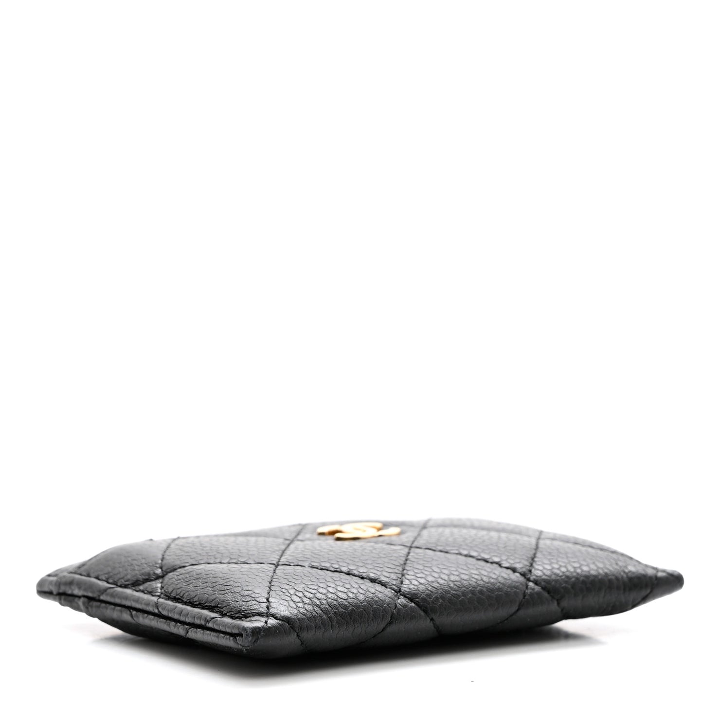 Caviar Quilted Card Holder Black