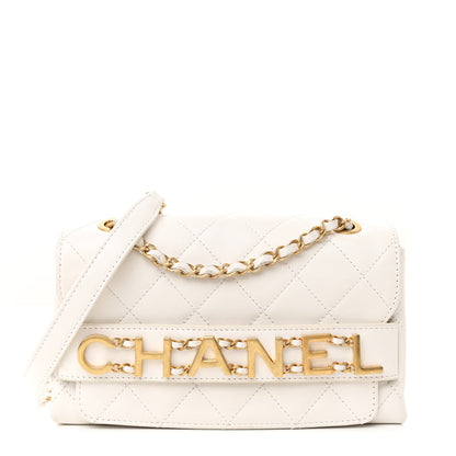 Chanel Calfskin Quilted Small Enchained Flap White 1 of 12