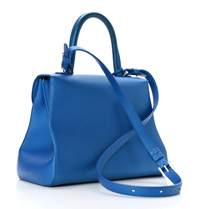 Delvaux Metallic Grained Calfskin MM Brillant Satchel Satin Electric 4 of 12