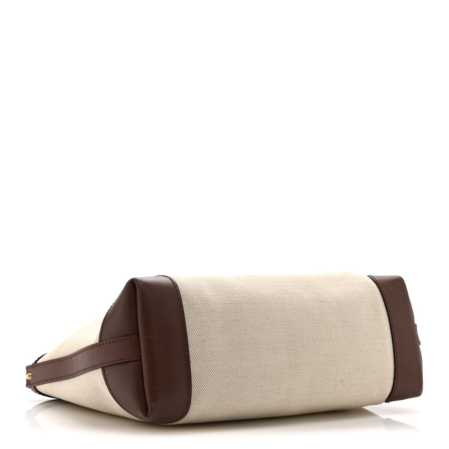 Canvas Calfskin Small Craft Tote Brown