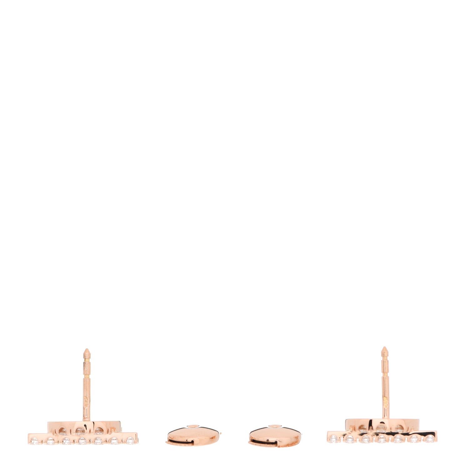 Hermes 18K Rose Gold Diamond Finesse Earrings 3 of 7