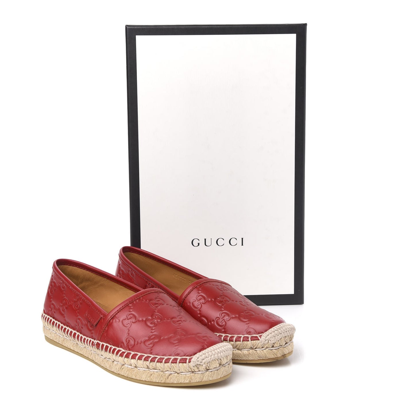 Guccissima Signature Espadrilles 35.5 Hibiscus Red