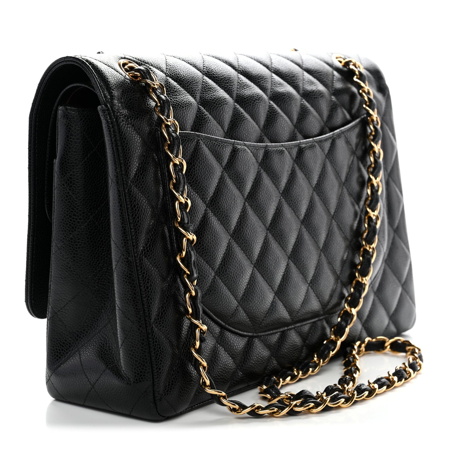 Caviar Quilted Maxi Double Flap Black