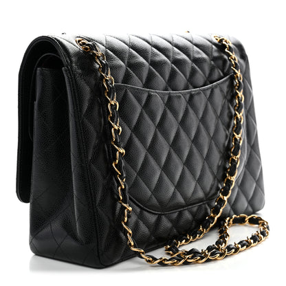 Chanel Caviar Quilted Maxi Double Flap Black 3 of 12