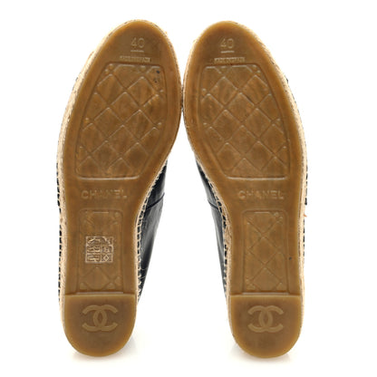 Chanel Lambskin CC Espadrilles 40 Navy Black 5 of 8