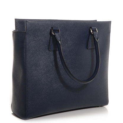 Prada Saffiano Lux Double Handle Shopping Tote Baltico 3 of 10
