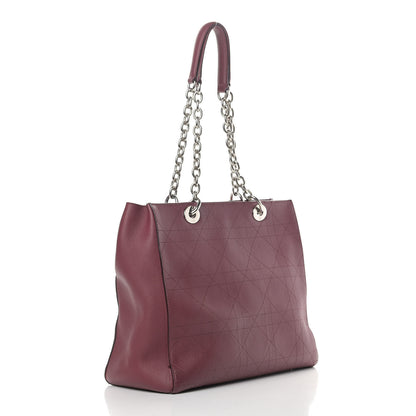 Christian Dior Grained Calfskin Cannage Medium Ultradior Tote Burgundy 3 of 13
