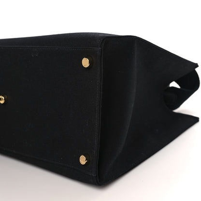 Fendi X VERSACE Cotton Canvas Cuoio Romano Fendace Logo Embroidered Signature Shopping Tote Black Gold 8 of 8
