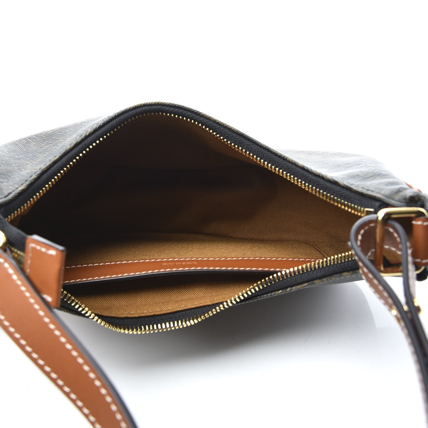 Celine Canvas Calfskin Ava Triomphe Shoulder Bag Tan 4 of 8