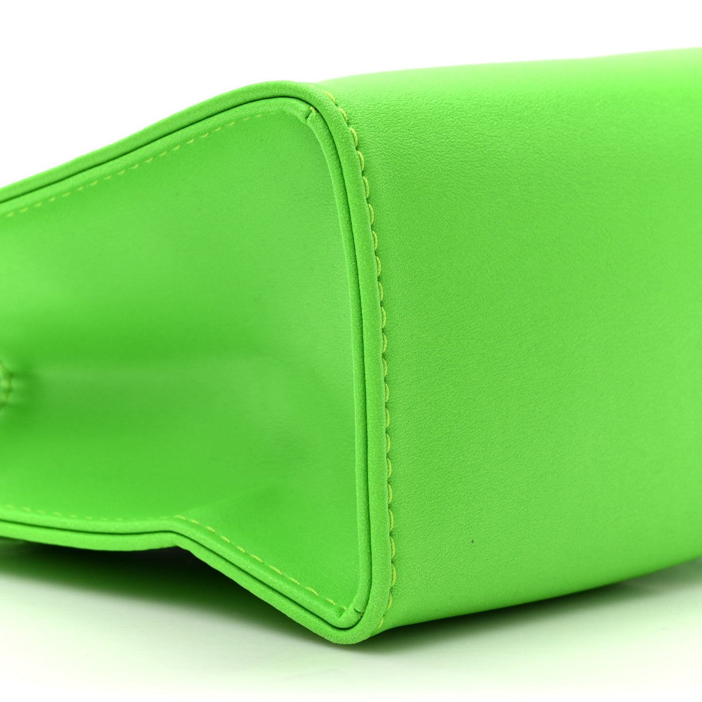 Vegan Leather Small Shopping Bag Highlighter Green