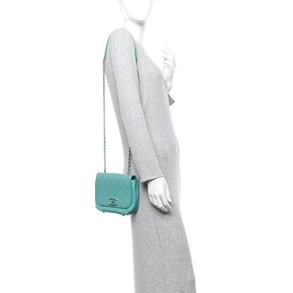 Chanel Calfskin Stitched Small Covered CC Flap Bag Green 2 of 14