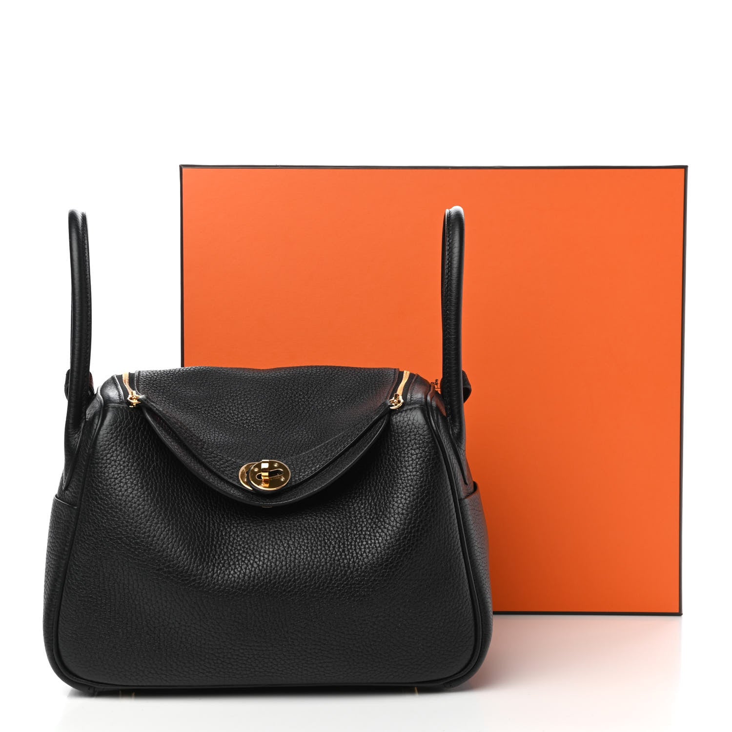 Hermes Taurillon Clemence Lindy 26 Black 10 of 10