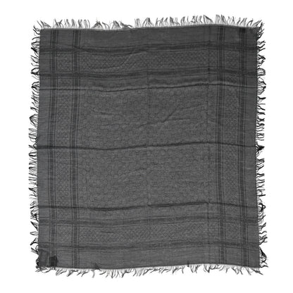 Gucci Wool Silk GG Monogram Diamante Plaid Cavendish Square Shawl Black Grey 1 of 3