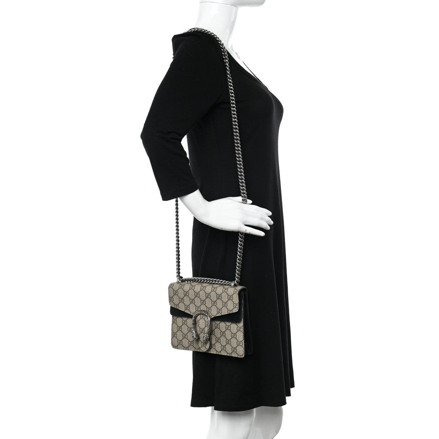 GG Supreme Monogram Mini Dionysus Shoulder Bag Black