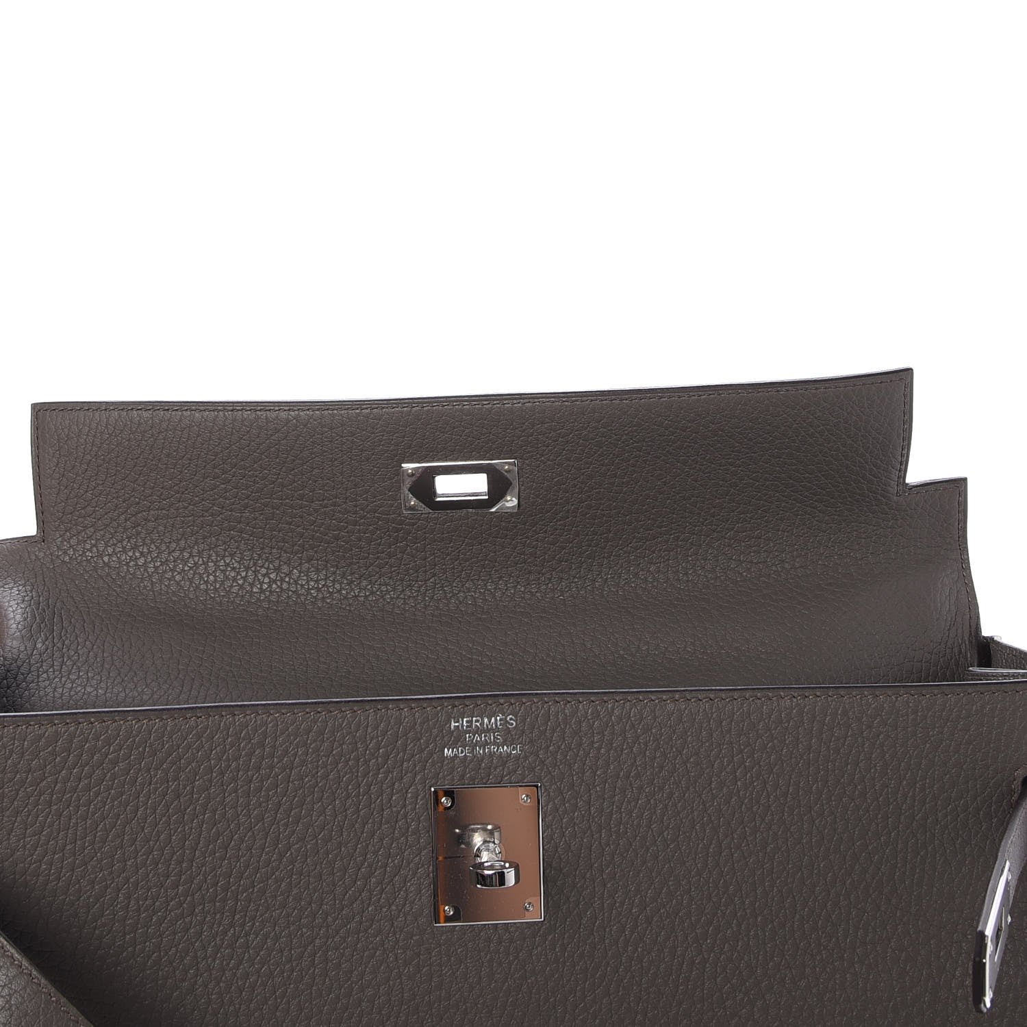 Hermes Taurillon Clemence Kelly Retourne 32 Etain 26 of 33
