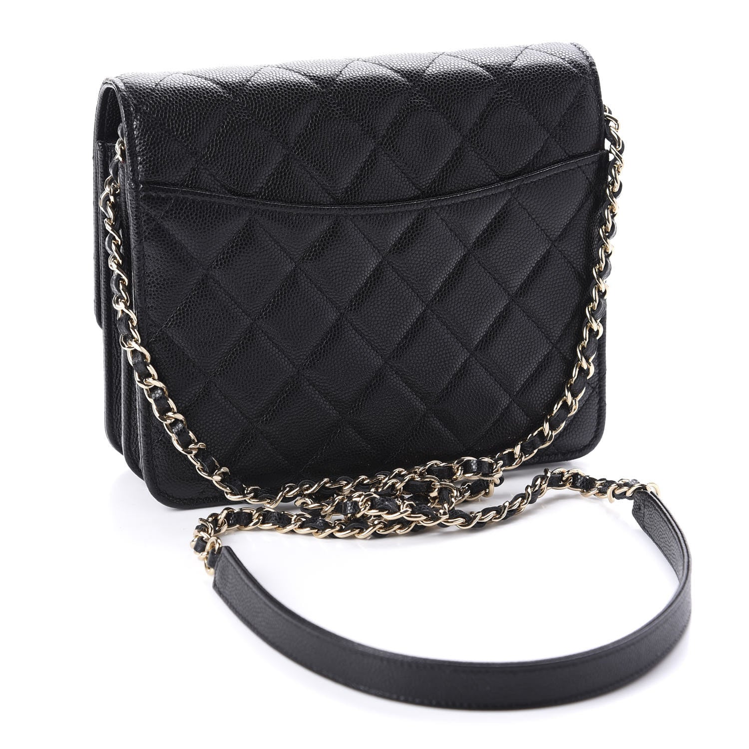 Chanel Caviar Quilted Square Wallet On Chain WOC Black 3 of 11