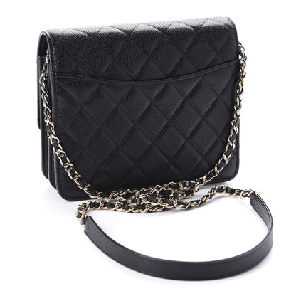 Chanel Caviar Quilted Square Wallet On Chain WOC Black 3 of 11