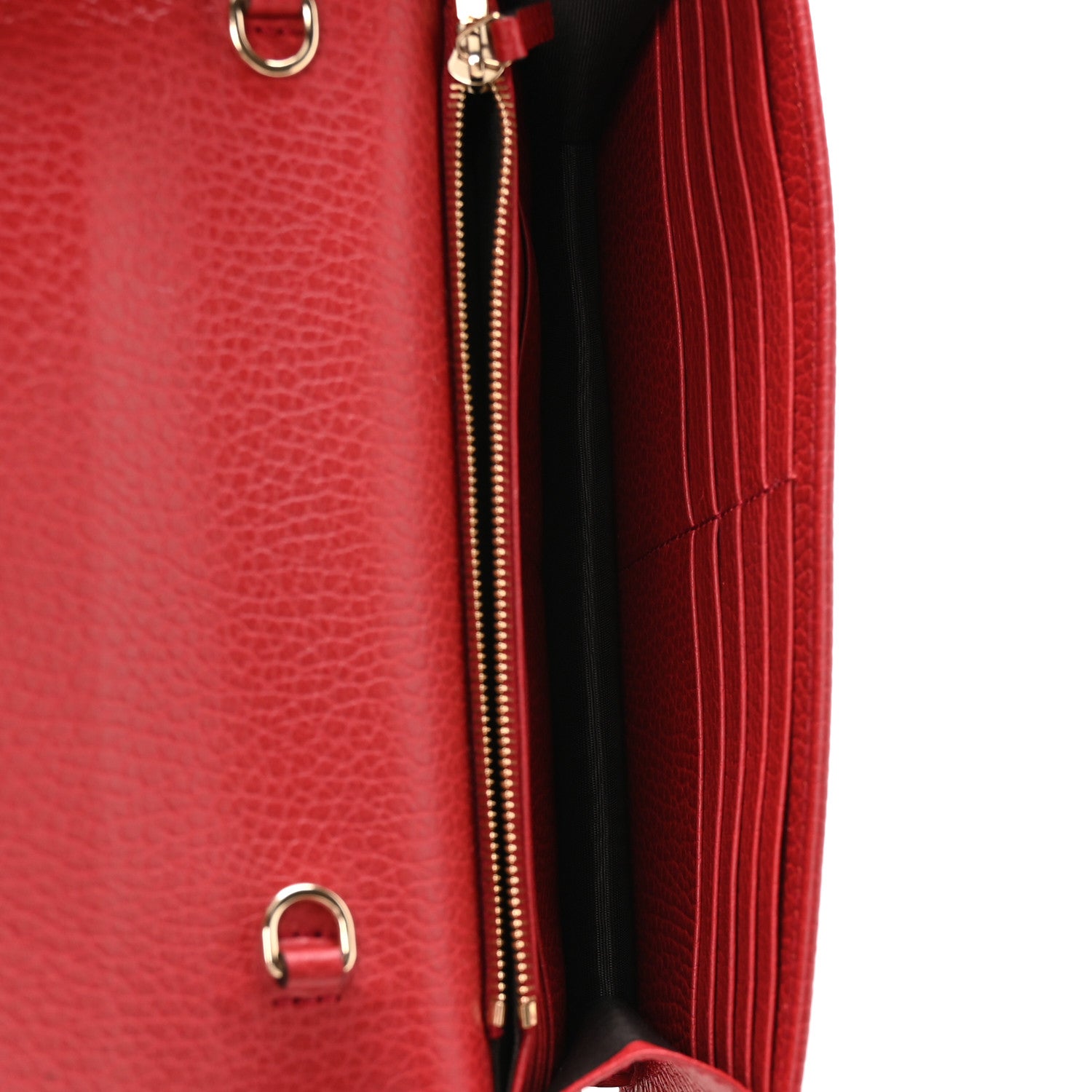Gucci Dollar Calfskin Interlocking G Chain Wallet Red 5 of 11
