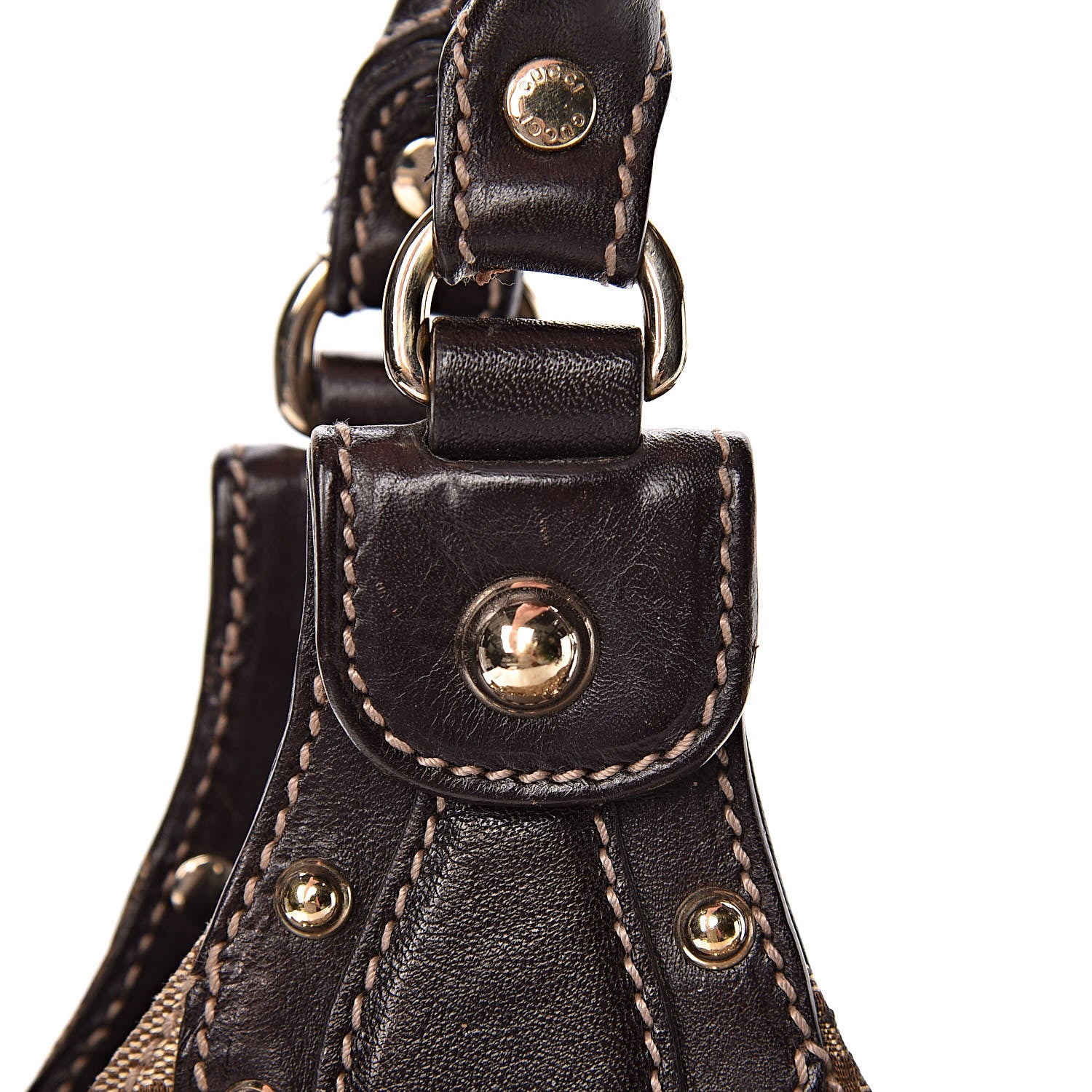 Gucci Monogram Studded Medium Pelham Tote Dark Brown 10 of 16