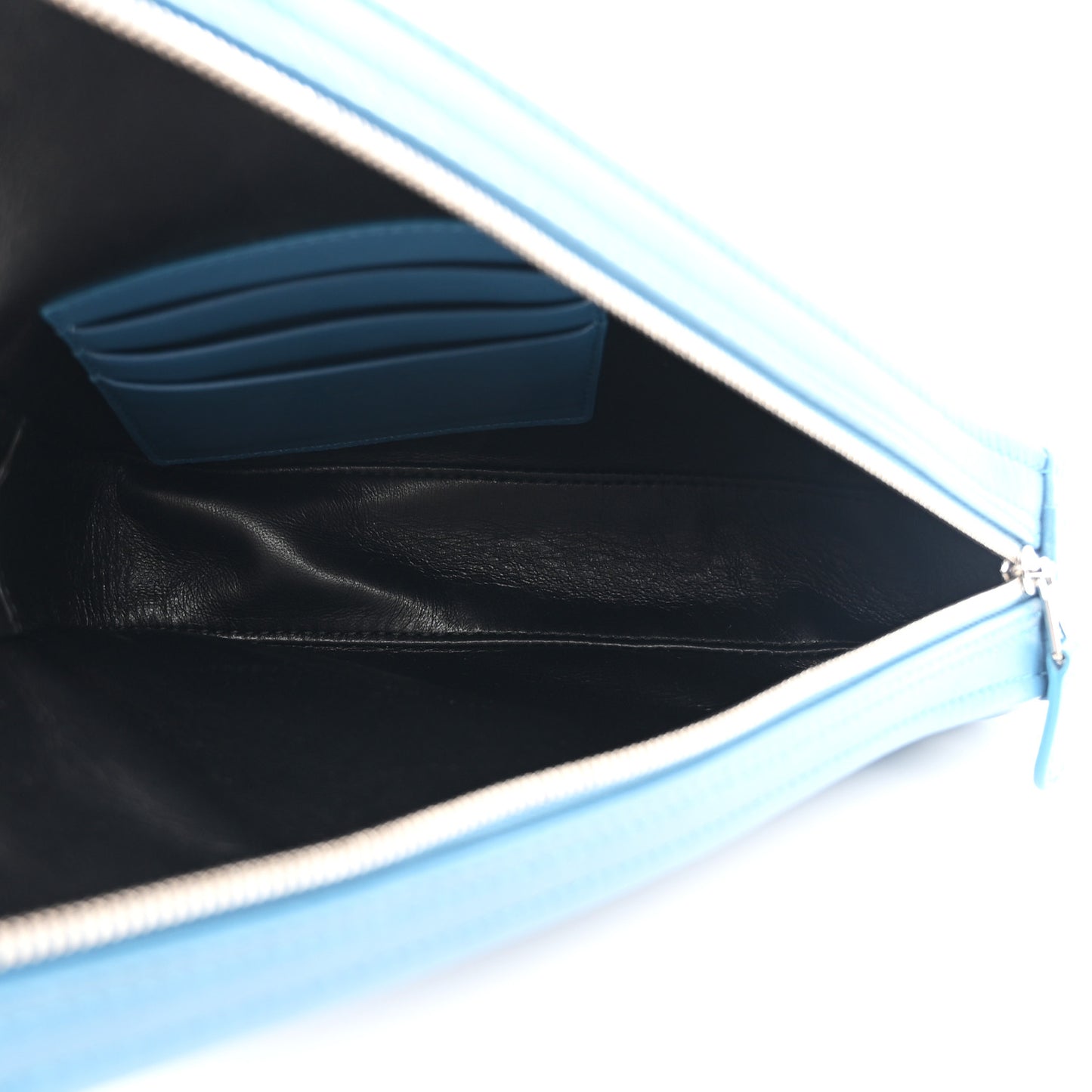 Calfskin M Triangle Pouch Bleu Persan