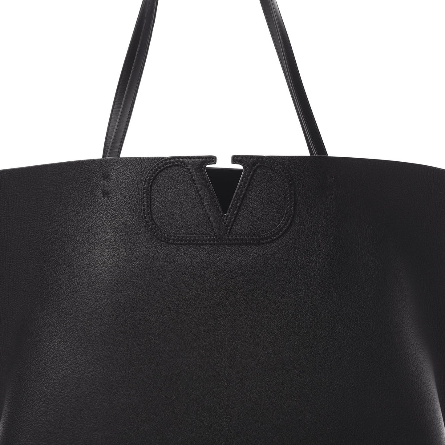 Calfskin Large Vlogo Tote Black
