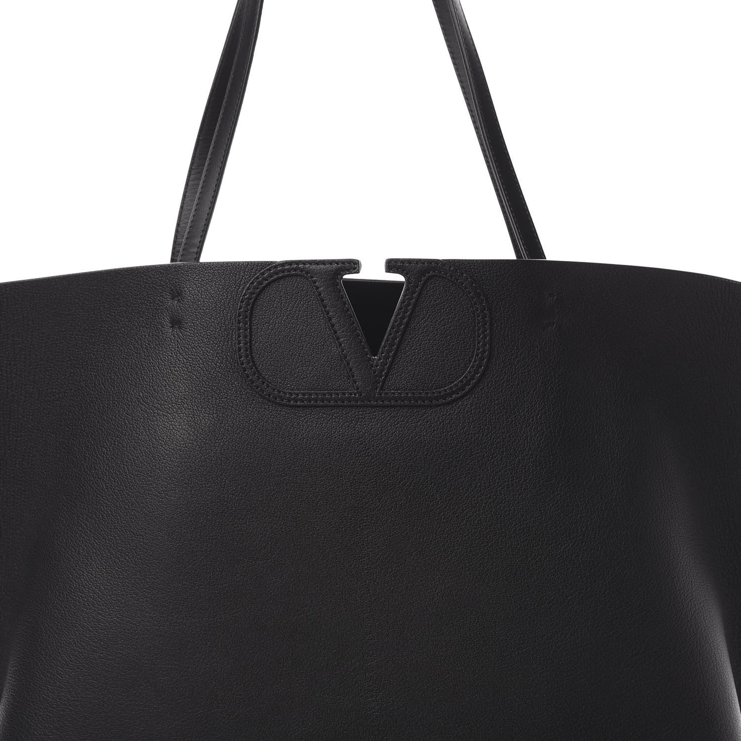 Valentino Garavani Calfskin Large Vlogo Tote Black 7 of 9