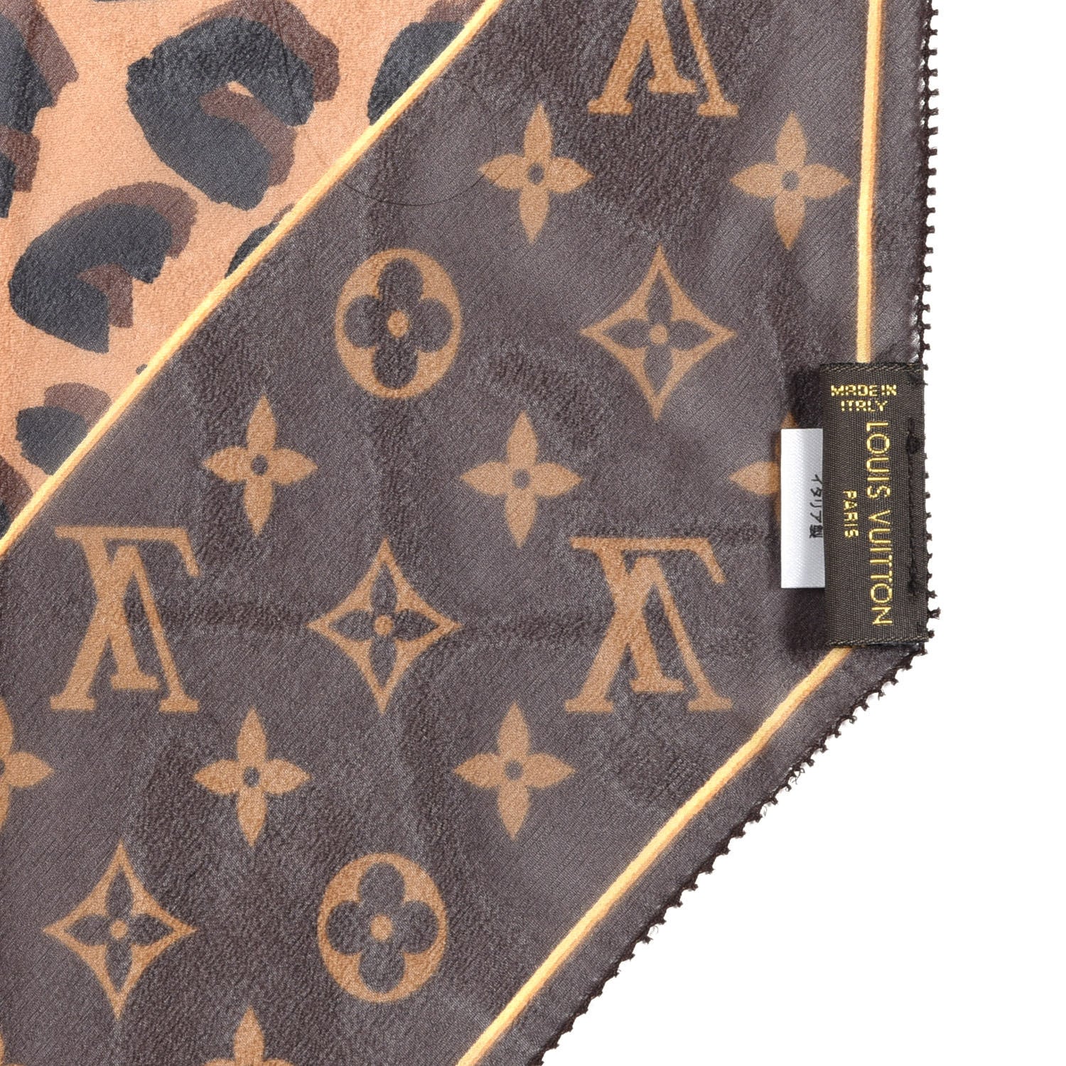 Louis Vuitton Silk Crepe Leopard Monogram Scarf 3 of 3