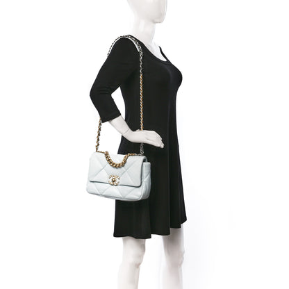 Chanel Lambskin Quilted Medium Chanel 19 Flap Light Blue 2 of 11
