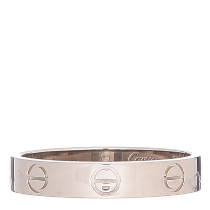 Cartier 18K White Gold 3.5mm LOVE Wedding Band Ring 54 6.75 1 of 5