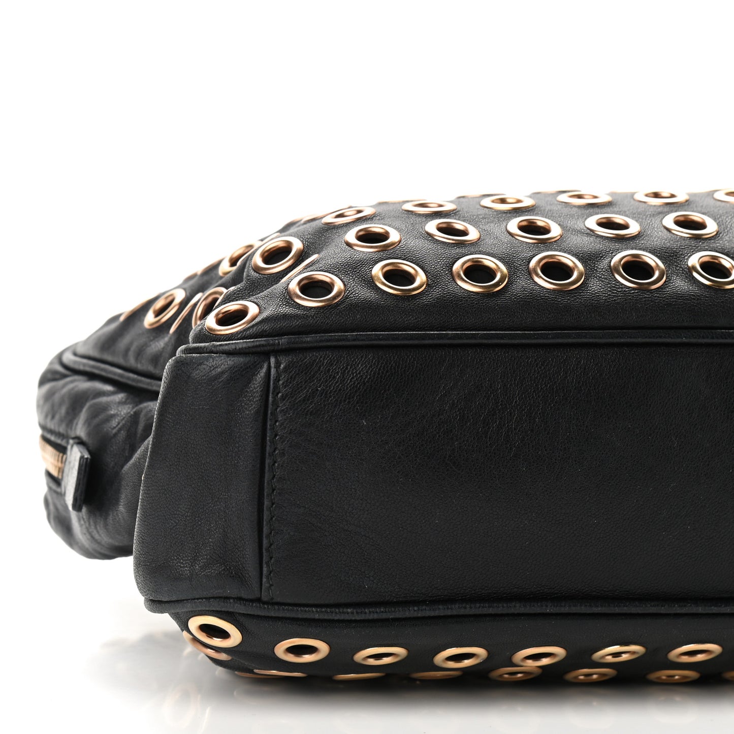 Nappa Metal Grommet Bauletto Black