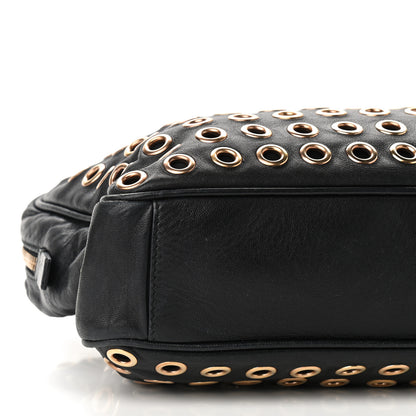 Prada Nappa Metal Grommet Bauletto Black 7 of 9