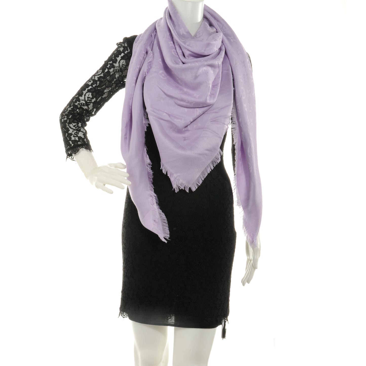 Wool Silk Monogram Shawl Parme