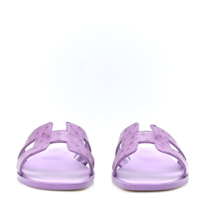 Hermes Ostrich Oran Sandals 36.5 Violet 2 of 9