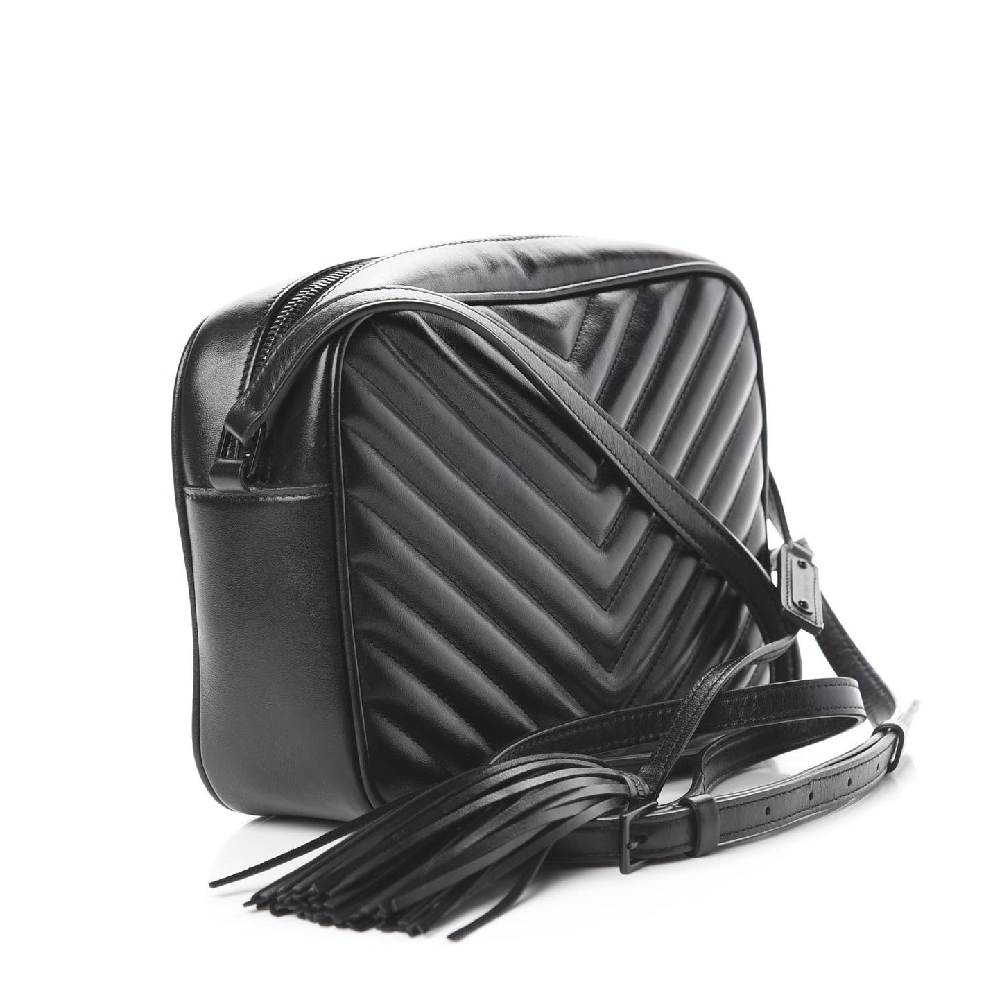 Calfskin Matelasse Monogram Lou Camera Bag Black