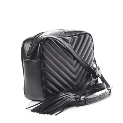 Saint Laurent Calfskin Matelasse Monogram Lou Camera Bag Black 2 of 14