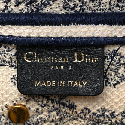 Christian Dior Canvas Embroidered Toile de Jouy Saddle Bag Blue 6 of 12