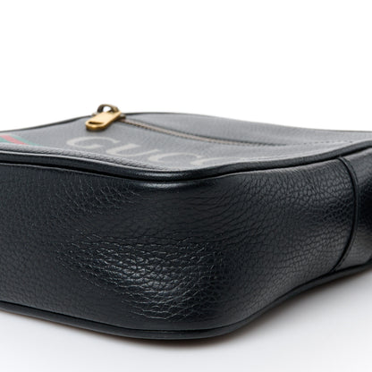 Gucci Grained Calfskin Logo Messenger Bag Black 11 of 12
