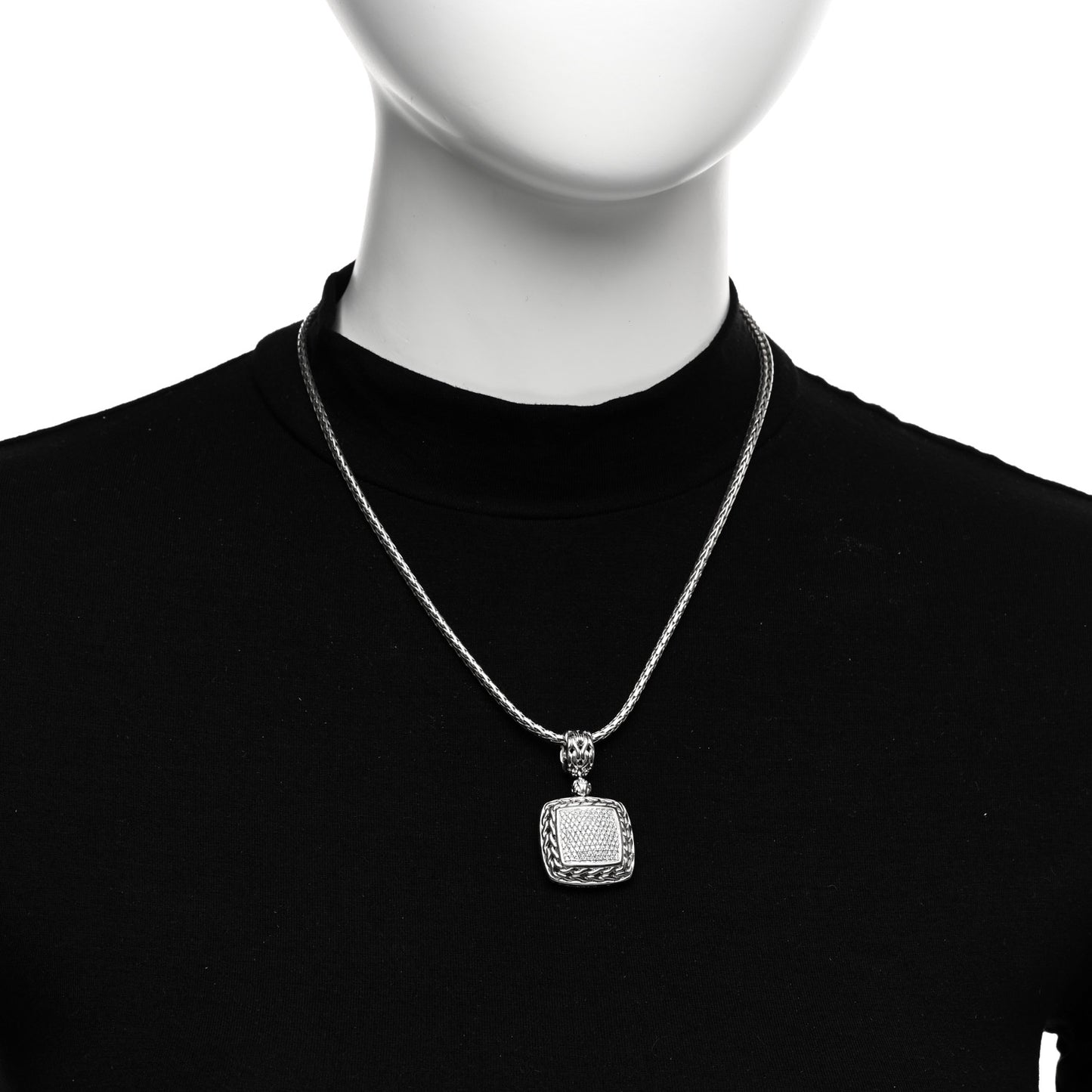 Sterling Silver Diamond Classic Chain Pendant Necklace