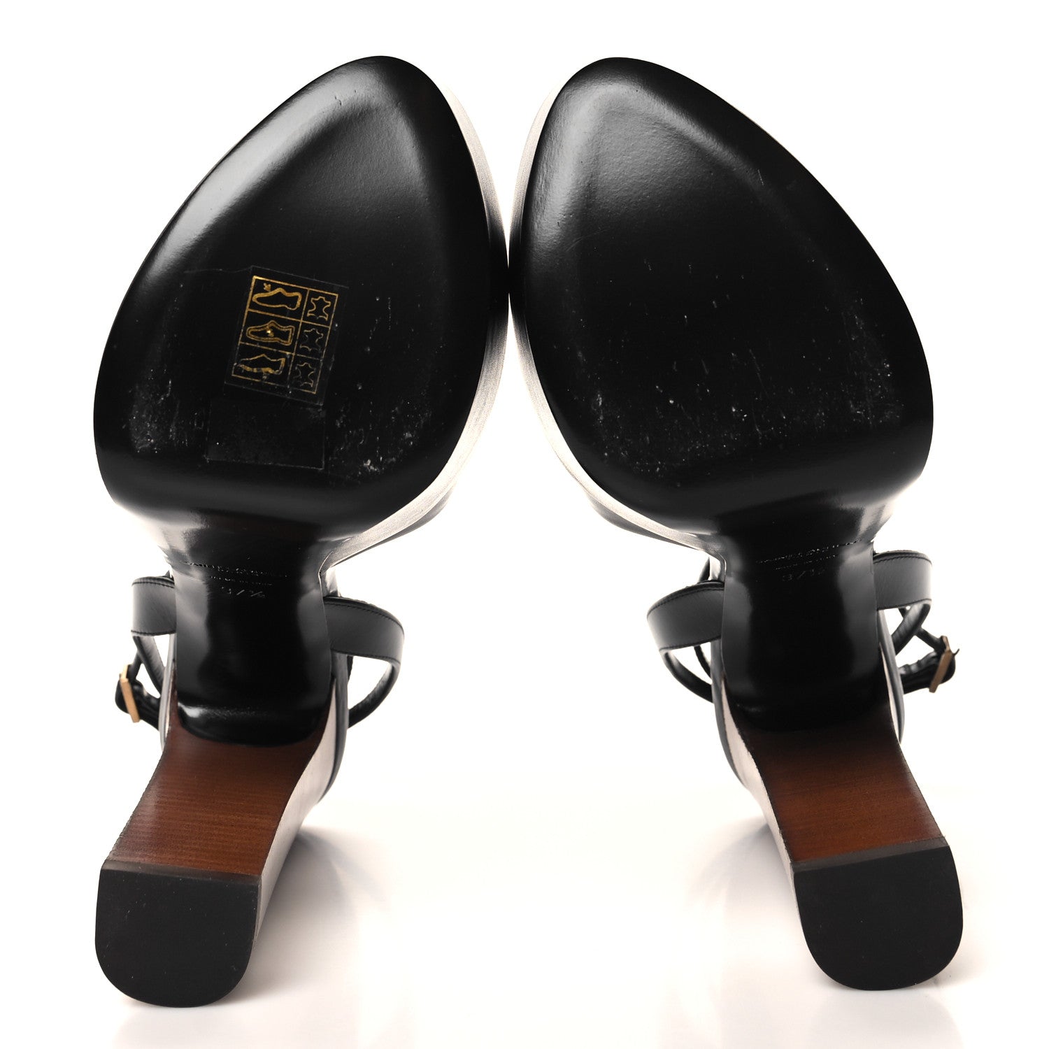 Saint Laurent Vitello Krisstal Jodie 95 Platform Sandals 37.5 Black 5 of 9