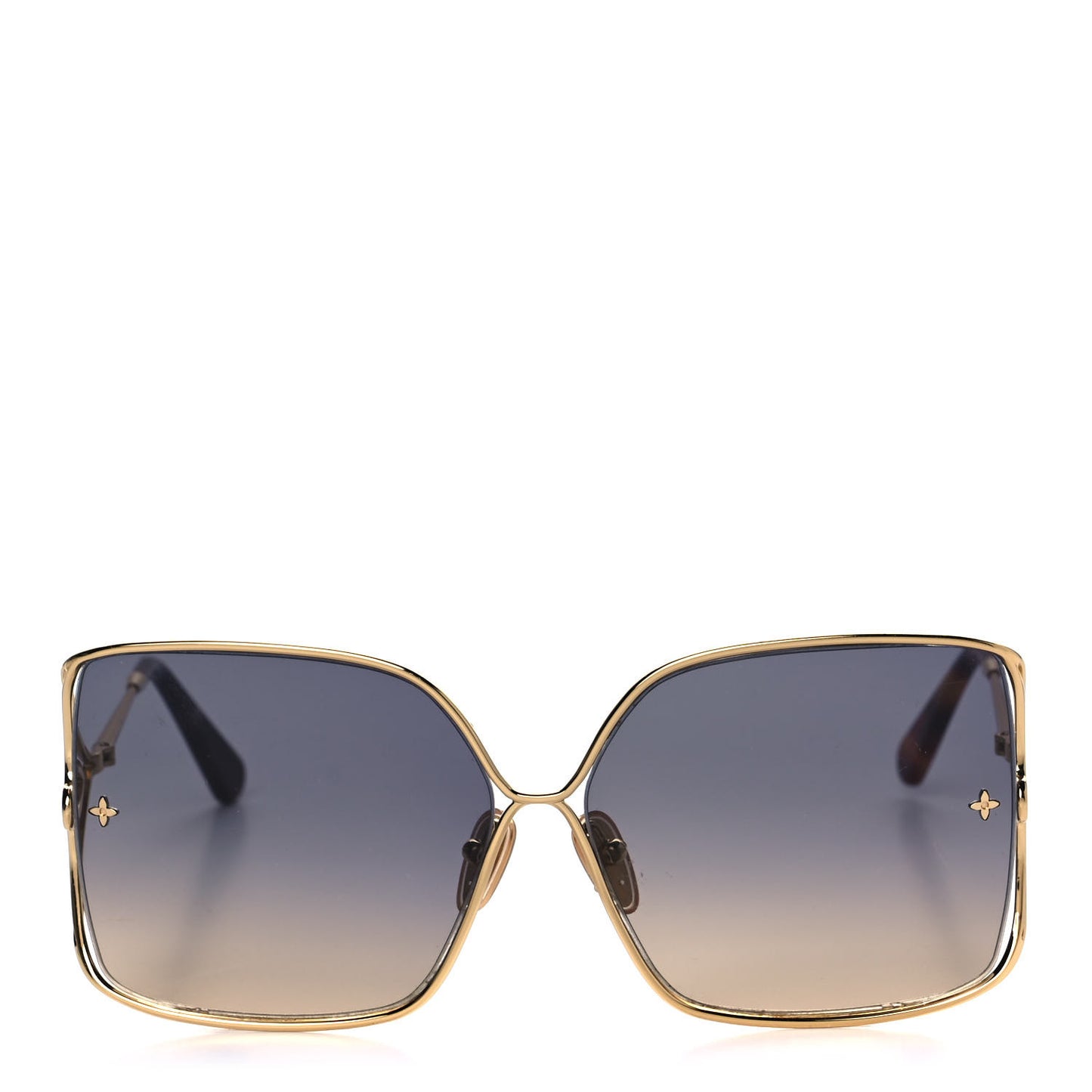 Metal LV Petal Square Sunglasses Blue Gold