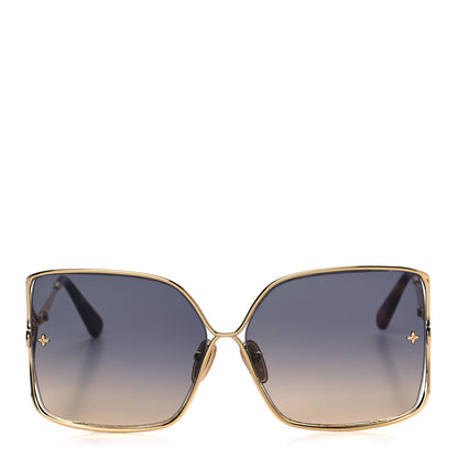 Louis Vuitton Metal LV Petal Square Sunglasses Blue Gold 2 of 7