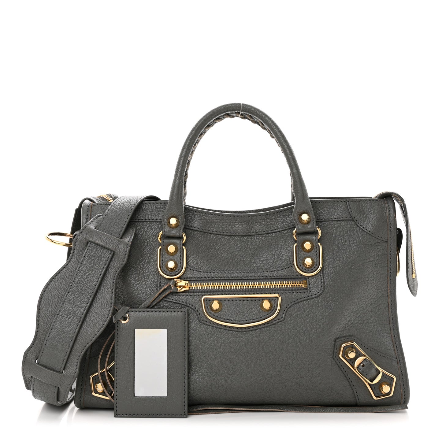 Chevre Gold Metallic Edge Hardware S City Gris Acier