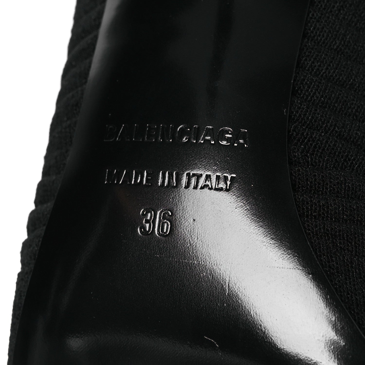 Balenciaga Textured Recycled Knit Logo Extreme Pointed Toe Knife 2.0 Booties 36 Black 8 of 10