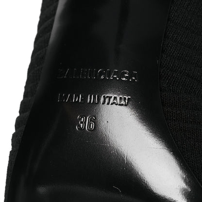 Balenciaga Textured Recycled Knit Logo Extreme Pointed Toe Knife 2.0 Booties 36 Black 8 of 10