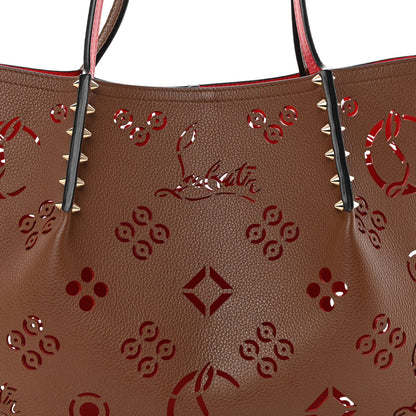 Christian Louboutin Calfskin Loubinthesky Small Perforated Cabarock Spikes Tote Biscotto 7 of 13