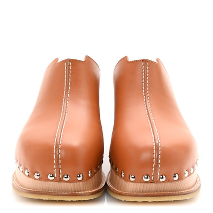 Hermes Calfskin Beechwood Earth Mules 39 Marron Glaise 3 of 10