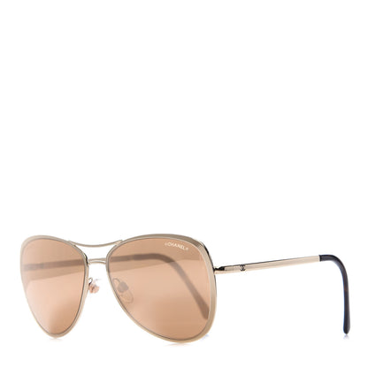 Chanel Metal Mirrored Pilot Summer Sunglasses 4223 Gold 1 of 8