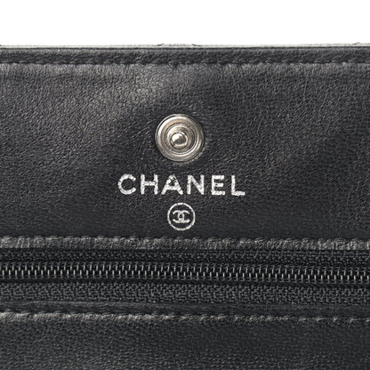 Chanel Lambskin Quilted Wallet On Chain WOC Black 6 of 19